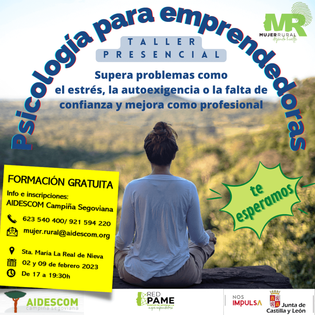 Taller de psicología para emprendedoras. Cartel
